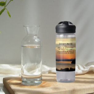 Botella De Agua Serenity Prayer Naranja Seascape Sunset