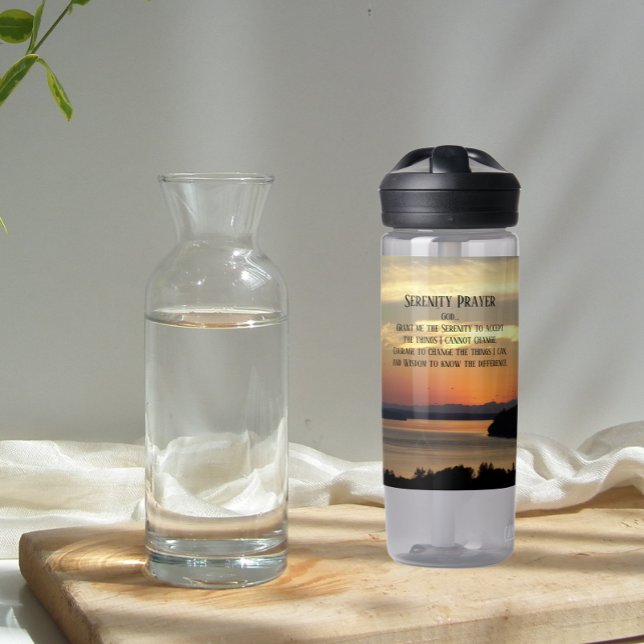 Botella De Agua Serenity Prayer Naranja Seascape Sunset (In Situ Table)