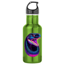 Botella De Agua Serpiente Cobra en estilo estético vaporwave