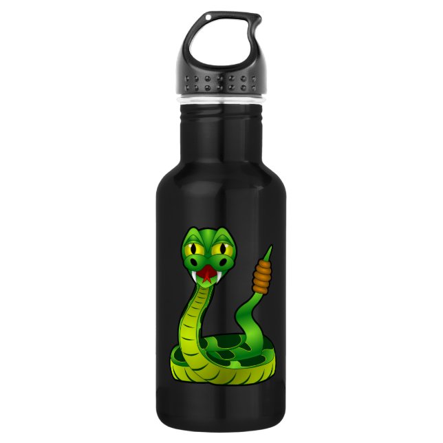 Botella De Agua Serpiente de cascabel del dibujo animado (Anverso)