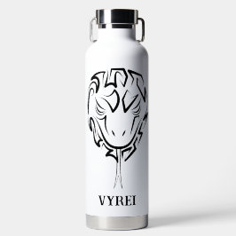 Botella De Agua Serpiente Tribal Negra y Blanca