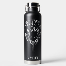 Botella De Agua Serpiente Tribal Negra y Blanca