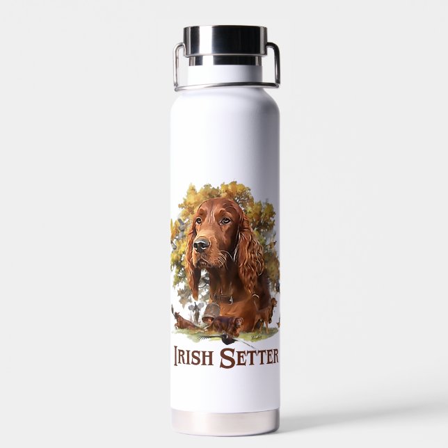 Botella De Agua Setter irlandés - Perro de pájaro ultravioleta (Atrás)