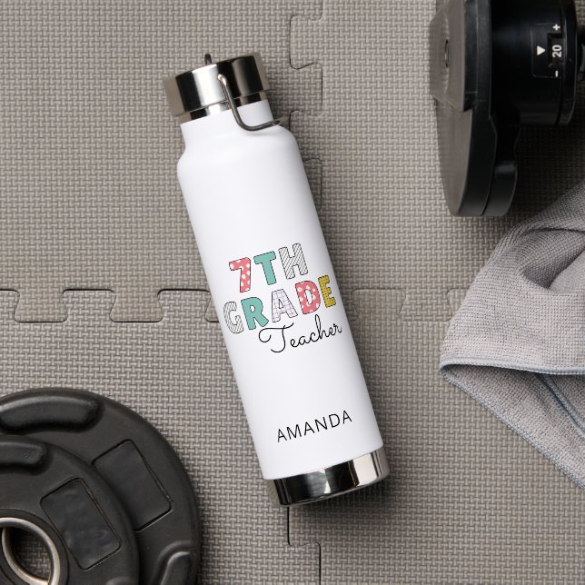 Botella De Agua Seventh Grade Teacher Back to School (Gimnasio (girado))