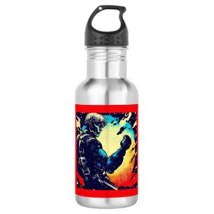 Botella De Agua SF - Anime Hero Woodcut 2