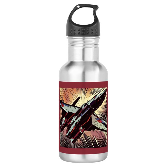 Botella De Agua SF - Anime Starfighter Woodcut 2 (Anverso)