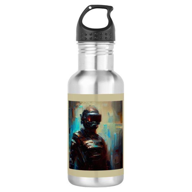 Botella De Agua SF - Ciberpunk Hero 1 (Anverso)