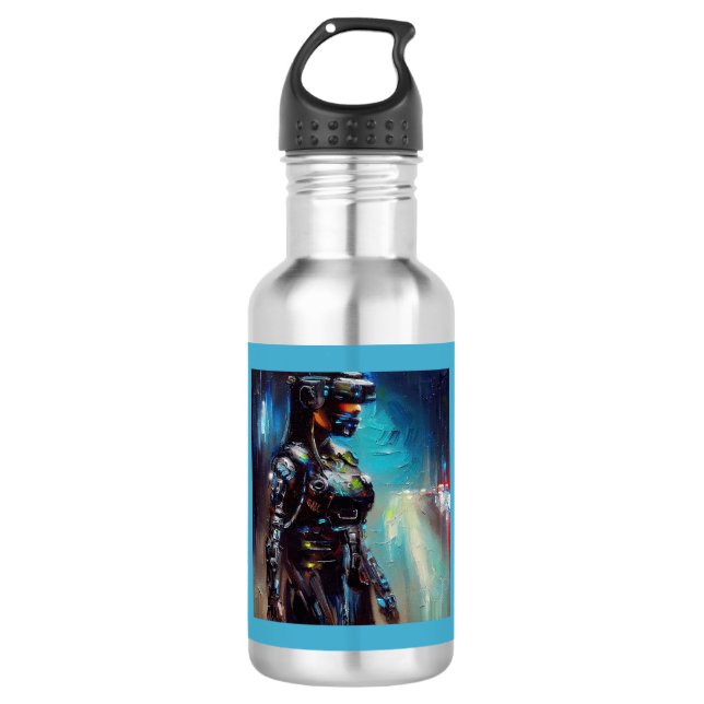Botella De Agua SF - Cyberpunk Hero 2 (Anverso)
