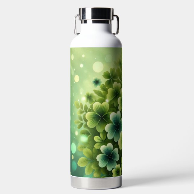 BOTELLA DE AGUA SHADES OF GREEN IRISH CELTIC SHAMROCKS (Delantero)