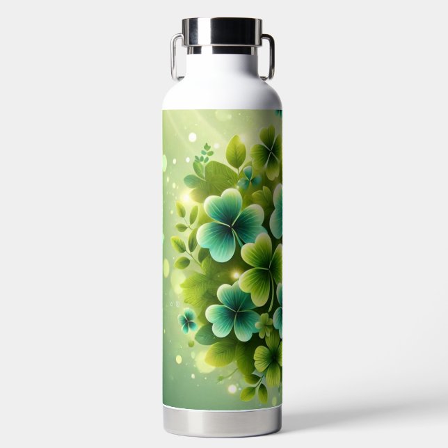 BOTELLA DE AGUA SHADES OF GREEN IRISH CELTIC SHAMROCKS (Delantero)