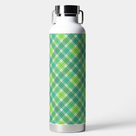 BOTELLA DE AGUA SHADES OF GREEN IRISH PLAID PATTERN