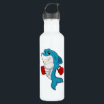 Botella De Agua Shark as Boxer with Boxing gloves<br><div class="desc">This design is the perfect gift for a birthday,  Christmas and other celebrations. It is suitable for women,  men and kids.</div>