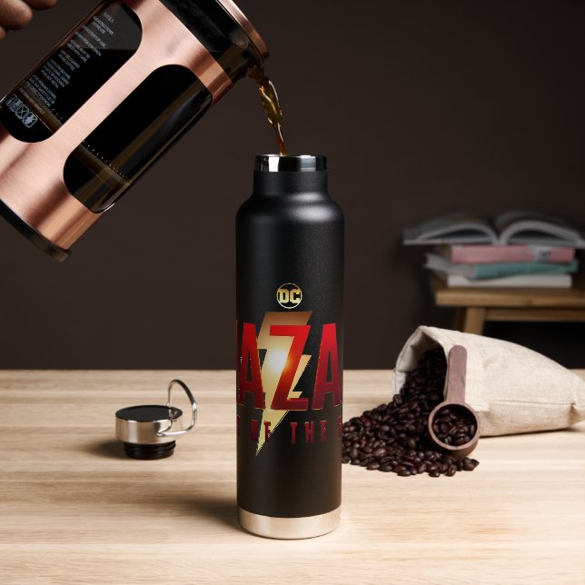 Botella De Agua ¡SHAZAM! Furia de los dioses | Logo de Furia de lo (Café)