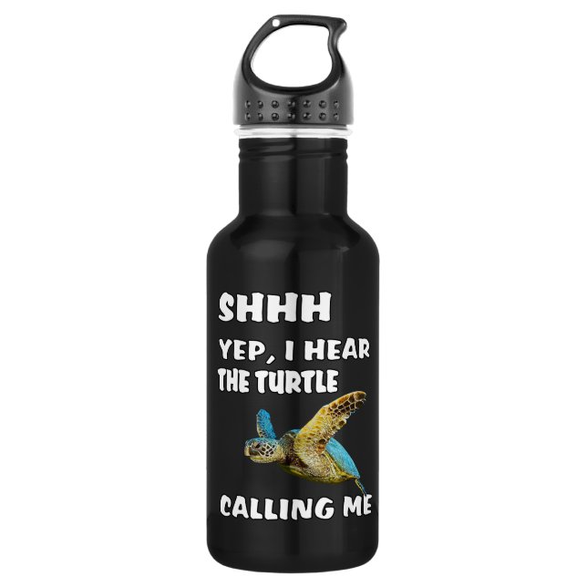 Botella De Agua Shhh Sí, oigo a la tortuga llamarme Shirny. (Anverso)