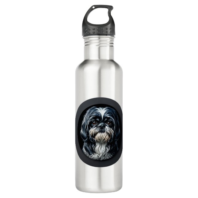 Botella De Agua shih tzu negro (Anverso)