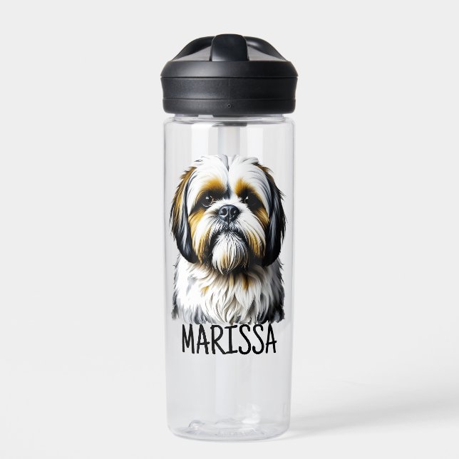 Botella De Agua Shih Tzu personalizado | Perro Mamá (Delante)