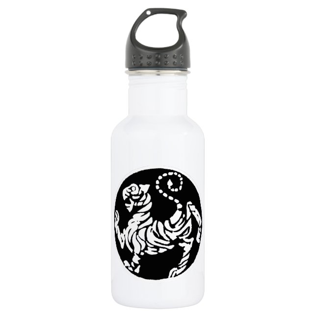 BOTELLA DE AGUA SHOTOKAN TIGER NEGRO Y BLANCO (Anverso)