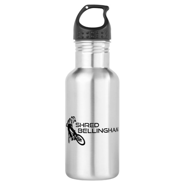 Botella De Agua Shred Bellingham Washington Mountain Biking (Anverso)
