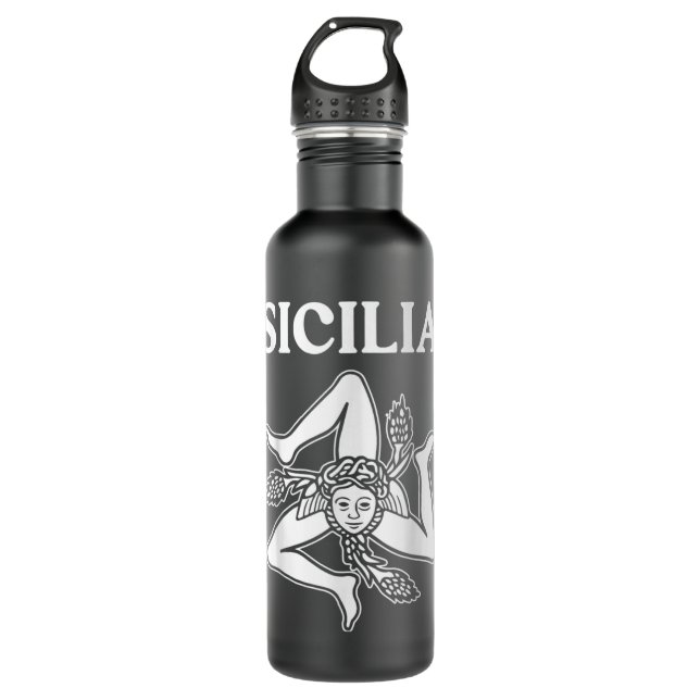 Botella De Agua Sicilia Flag Sicily Palermo Italy (Anverso)