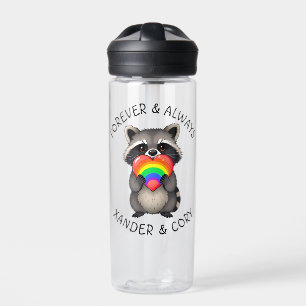 Botella De Agua Siempre y siempre personalizado   Raccoon LGBTQ