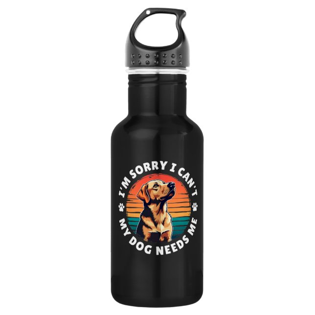 Botella De Agua Siento no poder, mi perro me necesita (Anverso)
