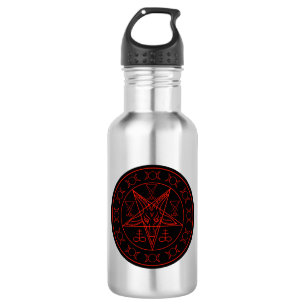Botella De Agua Sigil de la luna triple de Baphomet y sigil del