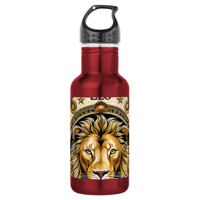 Botella De Agua signo de astrología Leo (Anverso)