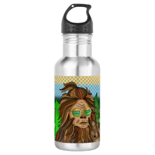 Botella De Agua Signo de paz de Sasquatch   Retro Bigfoot