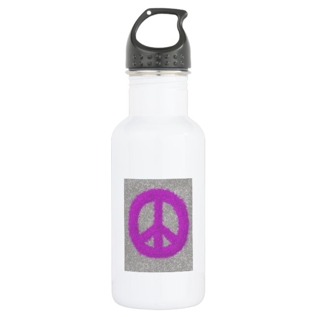 Botella De Agua Signo de paz púrpura (Anverso)