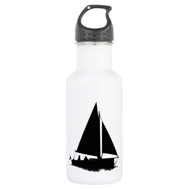 Botella De Agua Silhouette de Black Boat (Anverso)