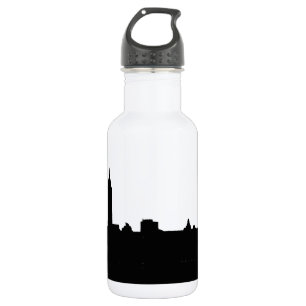 Botella De Agua Silhouette de Nueva York en blanco y negro