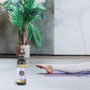 Botella De Agua Silhouette de yogui dorado