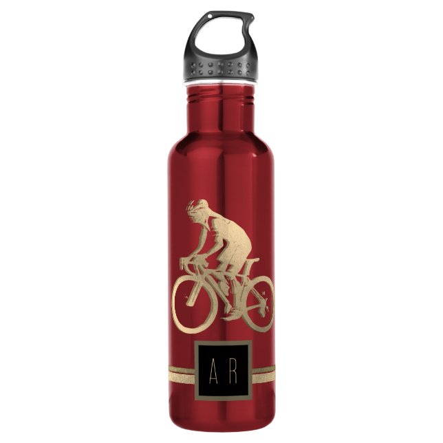 Botella De Agua Silhouette Golden Cyclist (Anverso)