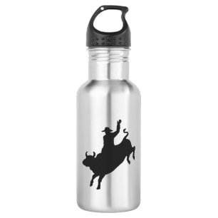 Botella De Agua Silhouette Rodeo Bull Ride