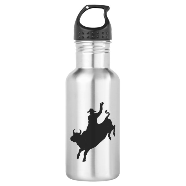 Botella De Agua Silhouette Rodeo Bull Ride (Anverso)