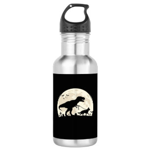 Botella De Agua Silueta de luna de dinosaurio de Halloween de past