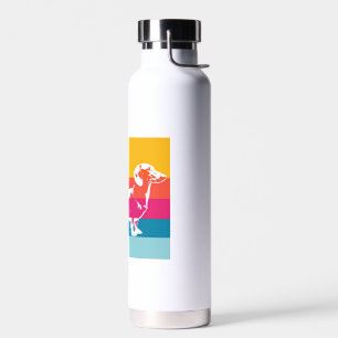 Botella De Agua Silueta Retro de Dachshund – Arte de Perro Pop Col