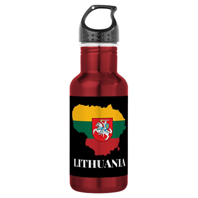 Botella De Agua Silueta y bandera de Lituania (Anverso)