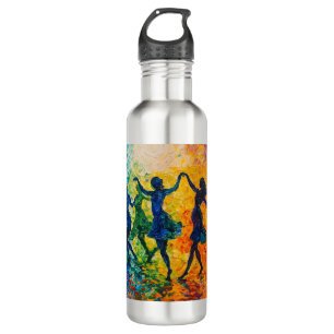 Botella De Agua Siluetas coloridas bailando