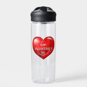 Botella De Agua Símbolo de amor rojo 3d con forma de corazón-50420