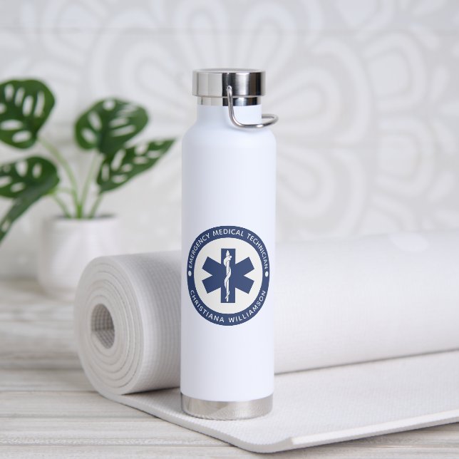 Botella De Agua Símbolo de EMT personalizado Técnico Médico de Eme (Yoga)