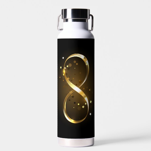 Botella De Agua Símbolo de infinito dorado (Delantero)