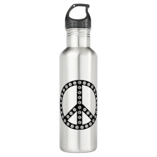Botella De Agua Símbolo de paz de margaría