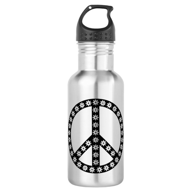 Botella De Agua Símbolo de paz de margaría (Anverso)