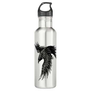 Botella De Agua Símbolo de visualización nórdico Crow Raven