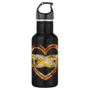 Botella De Agua Símbolo doble Infinity Heart BiColor