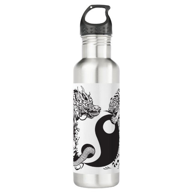 Botella De Agua símbolo dragón y tigre yin yang (Anverso)