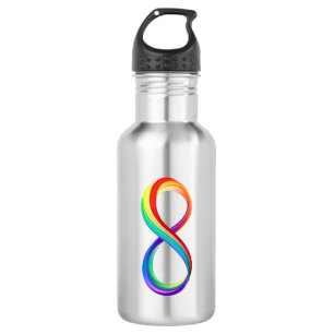 Botella De Agua Símbolo infinito arcoiris en capas