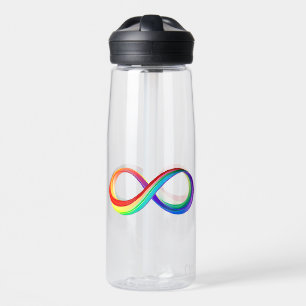 Botella De Agua Símbolo infinito arcoiris en capas