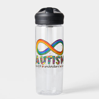 Botella De Agua Símbolo infinito de autismo aceptar, entender, ama